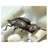 Sterling Silver Beetle Brooch Handcrafted