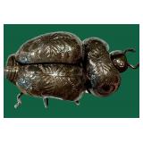 Sterling Silver Beetle Brooch Handcrafted