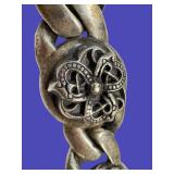 Vintage Sterling Silver Floral Link Bracelet .925