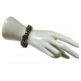 Vintage Sterling Silver Floral Link Bracelet .925