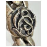 Vintage Sterling Silver Floral Link Bracelet .925