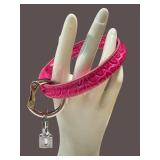 Leather Wrist Keyring Genuine Embossed Leather