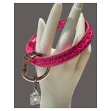 Leather Wrist Keyring Genuine Embossed Leather
