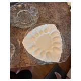 Lot of Vintage Glass Serving Dishes Milk Glass Pink Depression Tray