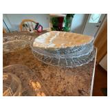 Lot of Vintage Glass Serving Dishes Milk Glass Pink Depression Tray
