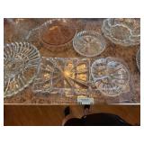 Lot of Vintage Glass Serving Dishes Milk Glass Pink Depression Tray