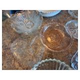 Lot of Vintage Glass Serving Dishes Milk Glass Pink Depression Tray