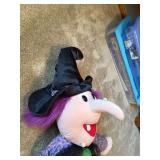 Large Plush Halloween Witch Figure Purple Dress 58 Inch Decor