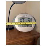 SkyScan Atomic Clock With Black Gooseneck Desk Lamp Tabletop Set