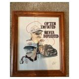 Pair of Dale Earnhardt Framed Racing Art Prints 13.5 x 16