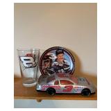 Dale Earnhardt NASCAR Collectibles Plate Pint Glass & #3 Car Bank