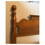 Vintage Early American Wood Headboard 62x42 Turned Post Design