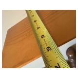 Lot of 2 Unbranded Oak Wall Display Shelves with Scroll Brackets Approx 27" and 34" wide