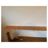 Lot of 2 Unbranded Oak Wall Display Shelves with Scroll Brackets Approx 27" and 34" wide