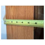 Lot of 2 Unbranded Oak Wall Display Shelves with Scroll Brackets Approx 27" and 34" wide