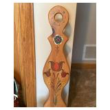 Vintage Country Folk Art Decor Lot Painted Chair Rag Doll Shelf