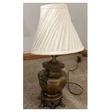 Vintage Windsor Armchair with Table Lamp & Seat Cushion