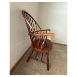 Vintage Windsor Armchair with Table Lamp & Seat Cushion