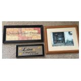 Framed Wall Art Decor Lot Farmhouse Print & Inspirational Signs