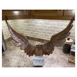 Hand Carved Wood Bald Eagle Sculpture Figure Spread Wings 19in