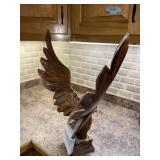 Hand Carved Wood Bald Eagle Sculpture Figure Spread Wings 19in