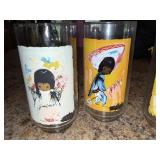 Set of 4 Vintage DeGrazia Child Art Glass Tumblers Drinkware