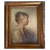 Set of 3 Vintage Framed Child Portrait & Madonna Prints Gilt Frames