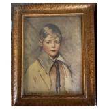 Set of 3 Vintage Framed Child Portrait & Madonna Prints Gilt Frames