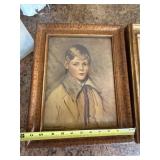 Set of 3 Vintage Framed Child Portrait & Madonna Prints Gilt Frames