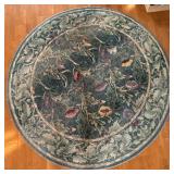 Round Floral Area Rug Blue Green Traditional 70in Diameter