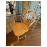 Set of 3 Oak Windsor Back Counter Stools Farmhouse Natural Finish