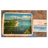 Lot of Tropical Scenic Art Prints Cruise Ship Island Beach Decor
