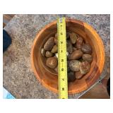 Handmade Segmented Wood Pedestal Bowl Rustic Centerpiece Compote
