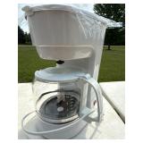Mainstays 12 Cup Drip Coffee Maker White Glass Carafe New Old Stock