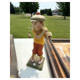 Vintage Decor Lot Framed Golfer Print Wooden Car & Golf Figurine