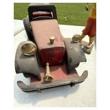 Vintage Decor Lot Framed Golfer Print Wooden Car & Golf Figurine