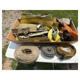 Assorted Ratchet Tie Down Tow Strap Lot w Hooks & Hardware