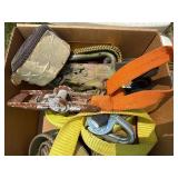 Assorted Ratchet Tie Down Tow Strap Lot w Hooks & Hardware