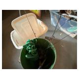 Lot of Assorted Ice Fishing Gear with Styrofoam Cooler & Bucket