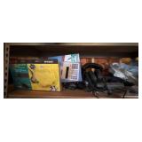 Box Lot of Assorted Electronics Accessories RCA Logitech Headset