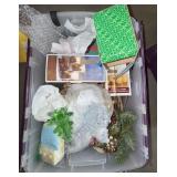 Box Lot of Assorted Christmas Holiday Decor Glass Trees Candles