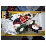 Lot of Assorted Christmas Holiday Decor Plates Snowman Bucket Ornaments