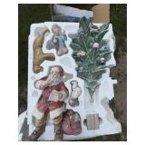 Attributed Lladro Porcelain Christmas Tree Santa & Children Figurine Set