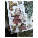 Attributed Lladro Porcelain Christmas Tree Santa & Children Figurine Set