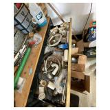 Box Lot of Assorted Plumbing Parts PVC Fittings Hoses Valves