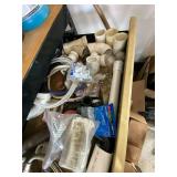 Box Lot of Assorted Plumbing Parts PVC Fittings Hoses Valves