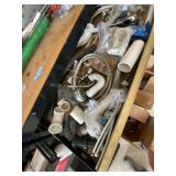 Box Lot of Assorted Plumbing Parts PVC Fittings Hoses Valves