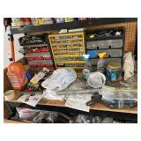 Assorted Shop Hardware Fasteners Hooks Bolts in Parts Organizers