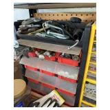 Assorted Shop Hardware Fasteners Hooks Bolts in Parts Organizers