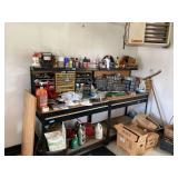 Pair of Industrial Steel Workbenches w/ Pegboard Shelf 48x24x60